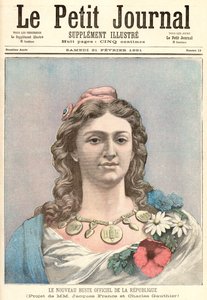 Marianne, den nya officiella representationen för den franska republiken, från "Le Petit Journal", 21 februari 1891